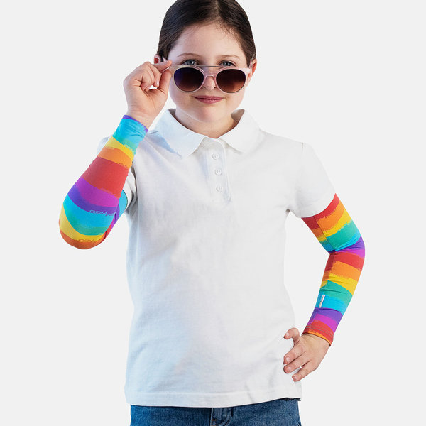 Crazy Arms© – Rainbow: UV-Schutz Armstulpen für Kinder